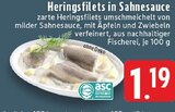 Aktuelle Hering Angebote bei E center in Duisburg Aktuelles Heringsfilets in Sahnesauce Angebot bei E center in Duisburg ab 1,19 €
