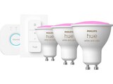 Hue White & Col. Amb. GU10 Dreierpack inkl. Dimmschalter Starter Set Mehrfarbig im MediaMarkt Saturn Prospekt Hue White & Col. Amb. GU10 Dreierpack inkl. Dimmschalter Starter Set Mehrfarbig von PHILIPS im aktuellen MediaMarkt Saturn Prospekt für 157,99 €