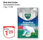 Atemfrei ohne Zucker Angebote von Wick bei GLOBUS Pirmasens für 1,29 €