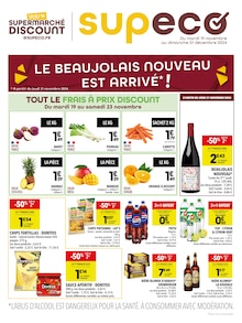 Prospectus Supeco de la semaine "LE BEAUJOLAIS NOUVEAU EST ARRIVÉ* !" avec 1 pages, valide du 19/11/2024 au 01/12/2024 pour Saint-Sernin-du-Bois et alentours