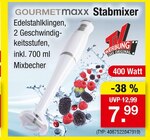 Stabmixer im Angebot bei Zimmermann in Emden Stabmixer Angebote von GOURMETmaxx bei Zimmermann Emden für 7,99 €