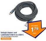 Daten- und Ladekabel USB-A zu USB-C Angebote von Sologic bei Action Kassel für 1,79 €