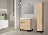 Ensemble meuble "denver" + vasque + miroir + applique led en promo chez Brico Dépôt Alençon à 199,00 €