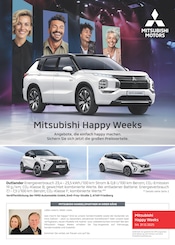 Aktueller Mitsubishi Werkstatt & Auto Prospekt in Wuppertal und Umgebung, "Mitsubishi Happy Weeks" mit 1 Seite, 15.09.2025 - 13.10.2025