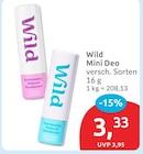 Mini Deo von Wild für 3,33 € bei budni im Angebot Mini Deo von Wild im aktuellen budni Prospekt