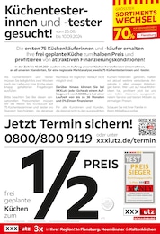 XXXLutz Möbelhäuser Prospekt für Tönning: "Küchentesterinnen und -tester gesucht!", 4 Seiten, 26.08.2024 - 22.09.2024