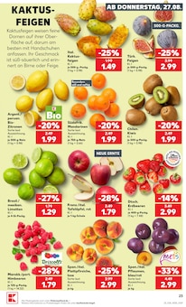 Kaktusfeigen Angebot im Kaufland Prospekt, gültig von 27.08.2026 bis 02.09.2026 Kaktusfeigen Angebot im aktuellen Kaufland Prospekt auf Seite 23