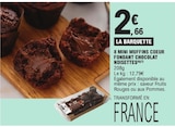 8 Mini Muffins Cœur Fondant Chocolat-Noisettes en promo à 2,66 € chez E.Leclerc 8 Mini Muffins Cœur Fondant Chocolat-Noisettes dans le catalogue E.Leclerc
