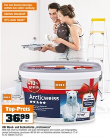 Wand- und Deckenfarbe „Arcticweiss“ bei OBI in Berlin Wand- und Deckenfarbe „Arcticweiss“ im Angebot bei OBI Berlin für 36,99 €