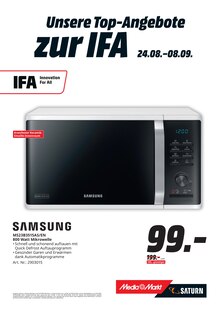 Mikrowelle im aktuellen MediaMarkt Saturn Prospekt (Mönchengladbach) Mikrowelle im MediaMarkt Saturn Prospekt "Wir feiern die IFA mit Top-Angeboten." mit 20 Seiten (Mönchengladbach)