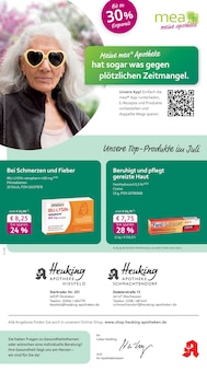 Aktueller mea - meine apotheke Prospekt (Dinslaken, 4 Seiten zum blättern mea - meine apotheke Prospekt Unsere Juli-Angebote mit 4 Seiten