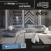 Aktueller Ambiente by Hesse Prospekt mit Polstermöbel, "wo Design zu Hause ist und bleibt", Seite 1
