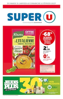 Promotion Alimentation dans le prospectus Super U, valable du 31/01/2023 au 12/02/2023 Promo Alimentation dans le catalogue Super U du moment à la page 1