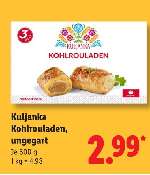 Kohlrouladen, ungegart