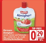 Almighurt Erdbeere von Ehrmann für 0,29 € bei EDEKA im Angebot Almighurt Erdbeere von Ehrmann im aktuellen EDEKA Prospekt