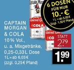 Aktuelles Captain Morgan & Cola Angebot bei E center in Hilden ab 1,99 €