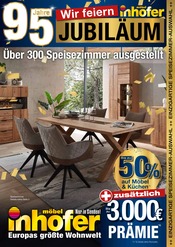 Aktueller Möbel Inhofer Möbel & Einrichtung Prospekt in Hayingen und Umgebung, "95 JAHRE JUBILÄUM" mit 10 Seiten, 06.03.2026 - 21.03.2026