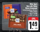 Aktuelles Nuss oder Kakao Klasse Schokolade Angebot bei E center in Nürnberg ab 1,49 €