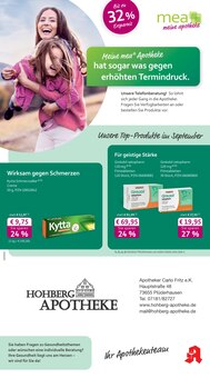 mea - meine apotheke Prospekt der KW 36 "Unsere September-Angebote" Aktueller mea - meine apotheke Prospekt "Unsere September-Angebote" Seite 1 von 4 Seiten