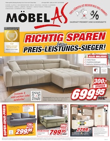 Möbel AS Prospekt RICHTIG SPAREN BEIM PREIS-LEISTUNGS-SIEGER! mit  Seiten