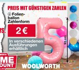 Folienballon Zahlenform Angebote von Woolworth bei Woolworth Detmold für 2,00 €