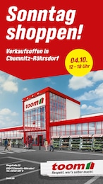 toom Baumarkt Prospekt für Penig mit 1 Seite toom Baumarkt Prospekt für Penig: "Sonntag shoppen!", 1 Seite, 04.10.2026 - 04.10.2026