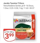 Tassimo T-Discs Angebote von Jacobs bei GLOBUS Hof für 3,99 €