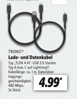 Lade- und Datenkabel Angebote von TRONIC bei Lidl Menden für 4,99 €