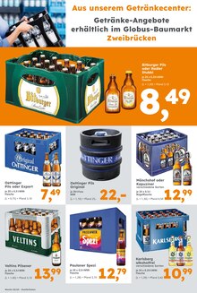 Bier im Globus-Baumarkt Prospekt "Immer eine Idee besser" mit 6 Seiten (Homburg)