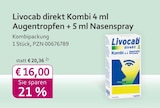 Aktuelles direkt Kombi 4 ml Augentropfen + 5 ml Nasenspray Angebot bei mea - meine apotheke in Neuss ab 16,00 €