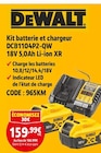 Kit batterie et chargeur DCB1104P2-QW - DEWALT en promo chez Screwfix Goussainville à 159,99 €