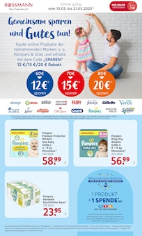 Pampers im Rossmann Prospekt "Online Exklusive Angebote" mit 10 Seiten (Koblenz)