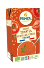 Velouté tomates & lentilles corail - 1l - PRIMEAL - NaturéO à Neuilly-sur-Seine Velouté tomates & lentilles corail - 1l - PRIMEAL en promo chez NaturéO Neuilly-sur-Seine à 3,49 €