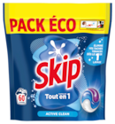 Lessive Capsule Tout En 1 Active Clean Skip à 13,50 € dans le catalogue Auchan Hypermarché