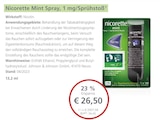 Mint Spray, 1 mg/Sprühstoß Angebote von Nicorette bei LINDA Troisdorf für 26,50 €