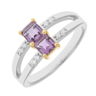 Bague en or jaune et argent rhodié amethystes et oxydes de zirconium à 139,00 € dans le catalogue E.Leclerc