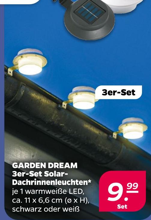 Garden Dream 3er-Set Solar-Dachrinnenleuchten
