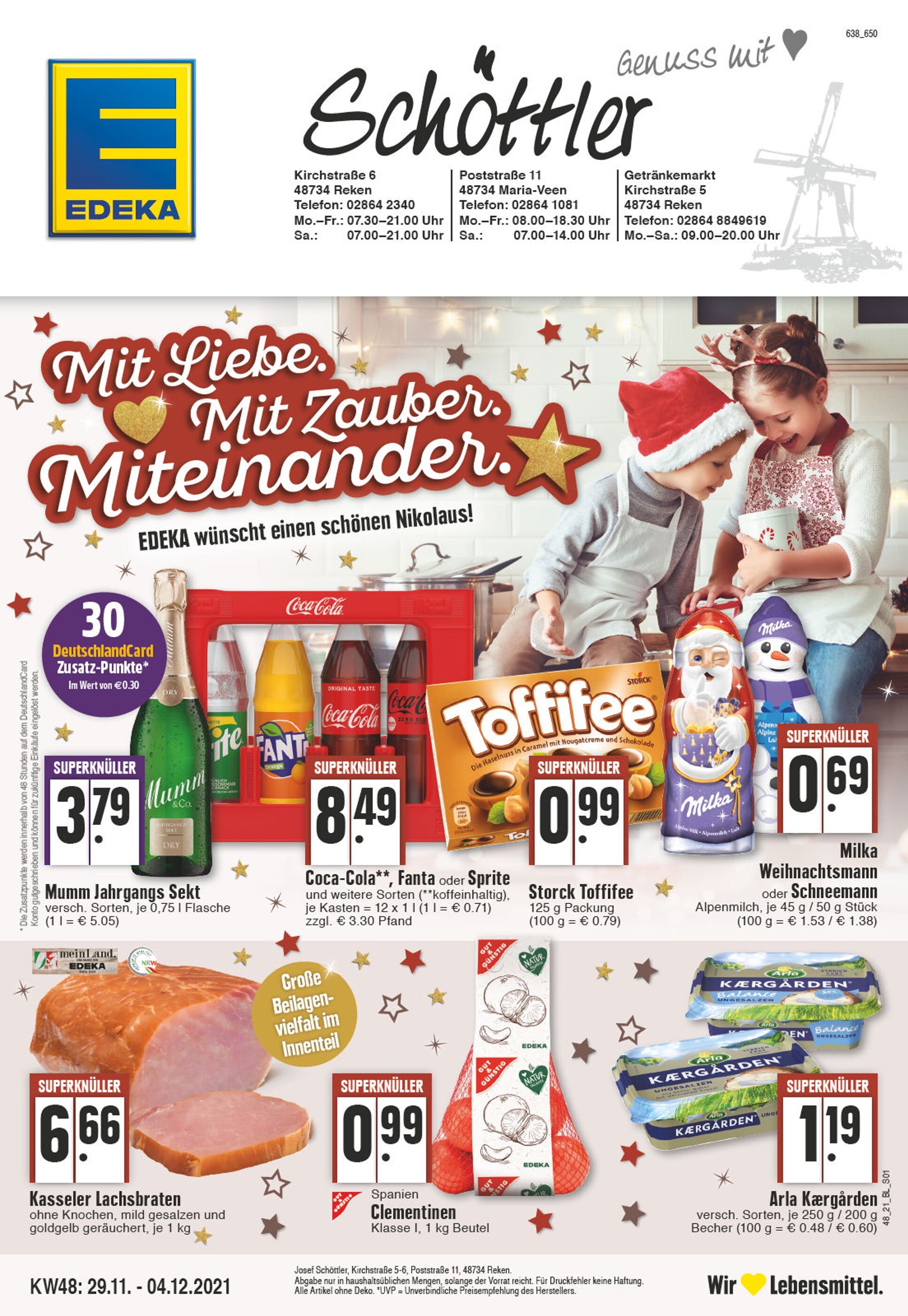 EDEKA Prospekt für Dülmen mit 24 Seiten EDEKA Prospekt für Dülmen: "Aktuelle Angebote", 24 Seiten, 29.11.2021 - 04.12.2021