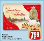 Dresdner Stollen Angebote von Reimann bei REWE Regensburg für 7,99 €