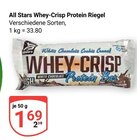 Whey-Crisp Protein Riegel im Angebot bei GLOBUS in Erfurt Whey-Crisp Protein Riegel Angebote von All Stars bei GLOBUS Erfurt für 1,69 €
