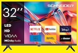 Téléviseur 32'' LED HD Smart VIDAA - Schneider - Hyper U à Montreuil Téléviseur 32'' LED HD Smart VIDAA - Schneider en promo chez Hyper U Montreuil à 99,00 €