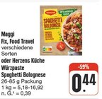 Fix, Food Travel verschiedene Sorten oder Herzens Küche Würzpaste Spaghetti Bolognese bei nah und gut im Ansbach Prospekt für 0,44 €