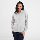 Promo Sweat zippé à capuche gris clair femme à 17,99 € dans le catalogue La Halle à Latour-Bas-Elne