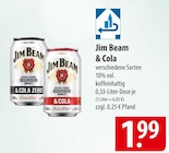 Aktuelles Jim Beam & Cola Angebot bei famila Nordost in Neustadt (Rübenberge) ab 1,99 €