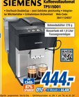Kaffeevollautomat im Angebot bei expert in Rodgau Kaffeevollautomat Angebote von SIEMENS bei expert Rodgau für 444,00 €