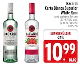 Carta Blanca Superior White Rum Angebote von Bacardi bei EDEKA Heidenheim für 10,99 €