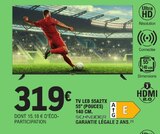 Tv led 55a2tx 55" (140 cm) - SCHNEIDER - E.Leclerc à Aulnay-sous-Bois Tv led 55a2tx 55" (140 cm) - SCHNEIDER en promo chez E.Leclerc Aulnay-sous-Bois à 319,00 €