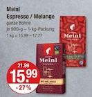 Espresso von Meinl für 15,99 € bei V-Markt im Angebot Espresso von Meinl im aktuellen V-Markt Prospekt