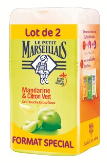 Soins corporels - Le petit marseillais dans le catalogue Carrefour Market Douche mandarine & citron vert - Le petit marseillais à 1,67 € en promo chez Carrefour Market