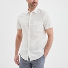 Chemise manches courtes lin mélangé blanc homme à 22,99 € dans le catalogue La Halle